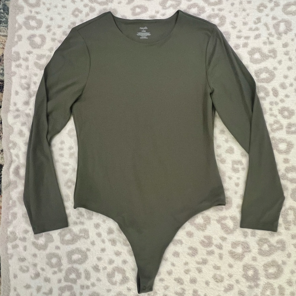 nuuds Olive Green Long Sleeve Bodysuit